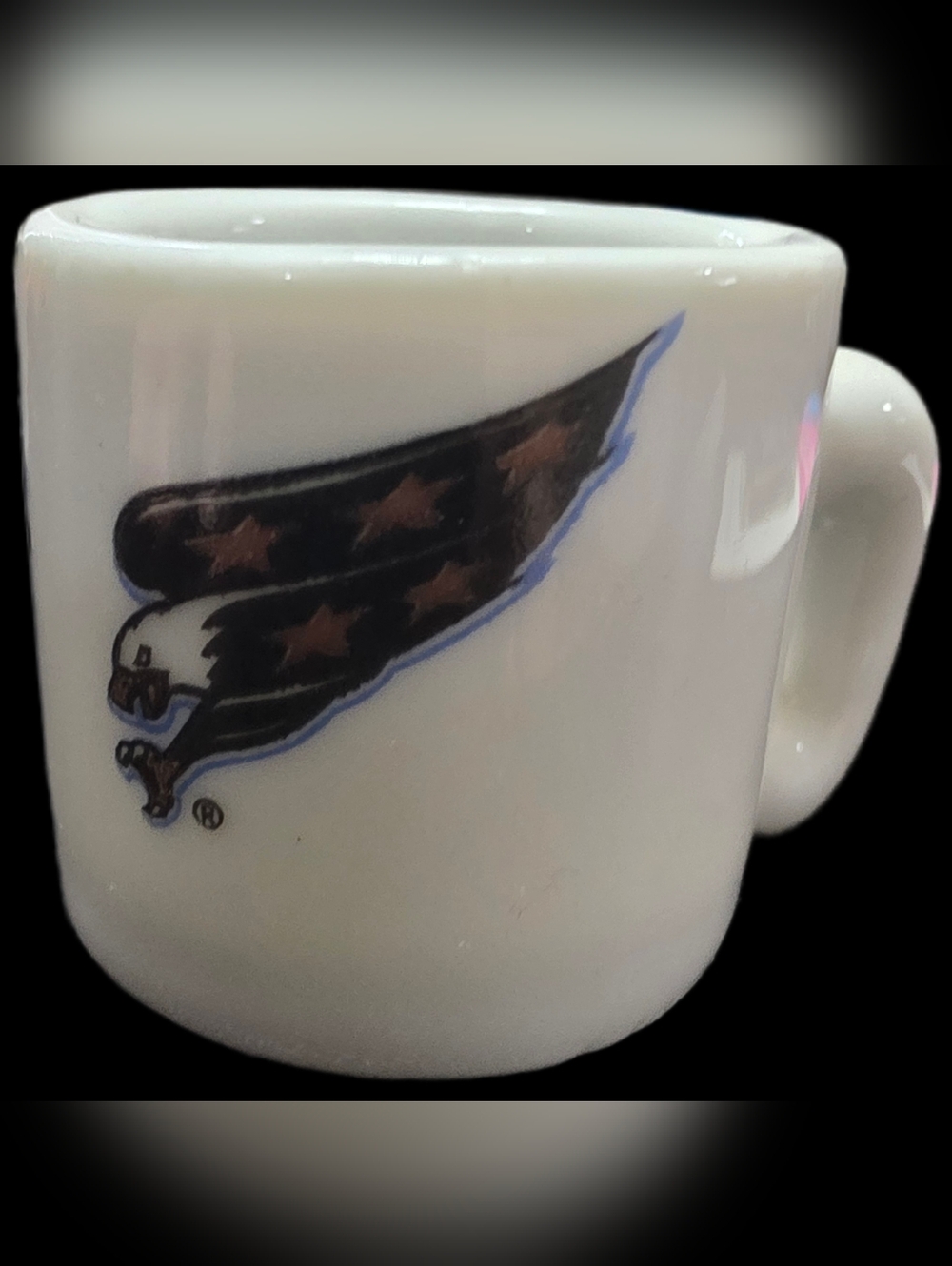 White Washington Capitals mini ceramic mug featuring the classic team logo